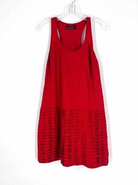 Club Monaco Size 2 Red Textured Silk Designer Dress